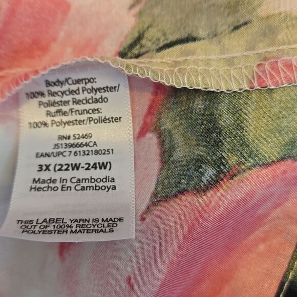 Joyspun Rose Floral Pink Satin Robe Or Kimono Plus Size - Picture 8 of 9